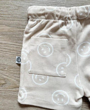 Bermuda Cargo Infantil Unissex | Smiley - MiniMalista Baby - 0.3, b2b, black-friday, Calor, com-desconto-mm10, Kids, Menino, Neutro, new, tab-tam-shorts-cargo, Unissex, Verão -bebê-minimalista-estiloso