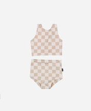 Biquini Dupla Face Infantil Estampado UV50+ | Racer Beige - MiniMalista Baby - 0, b2b, Calor, com-desconto-mm10, Menina, tab-tam-biquini, Verão -bebê-minimalista-estiloso