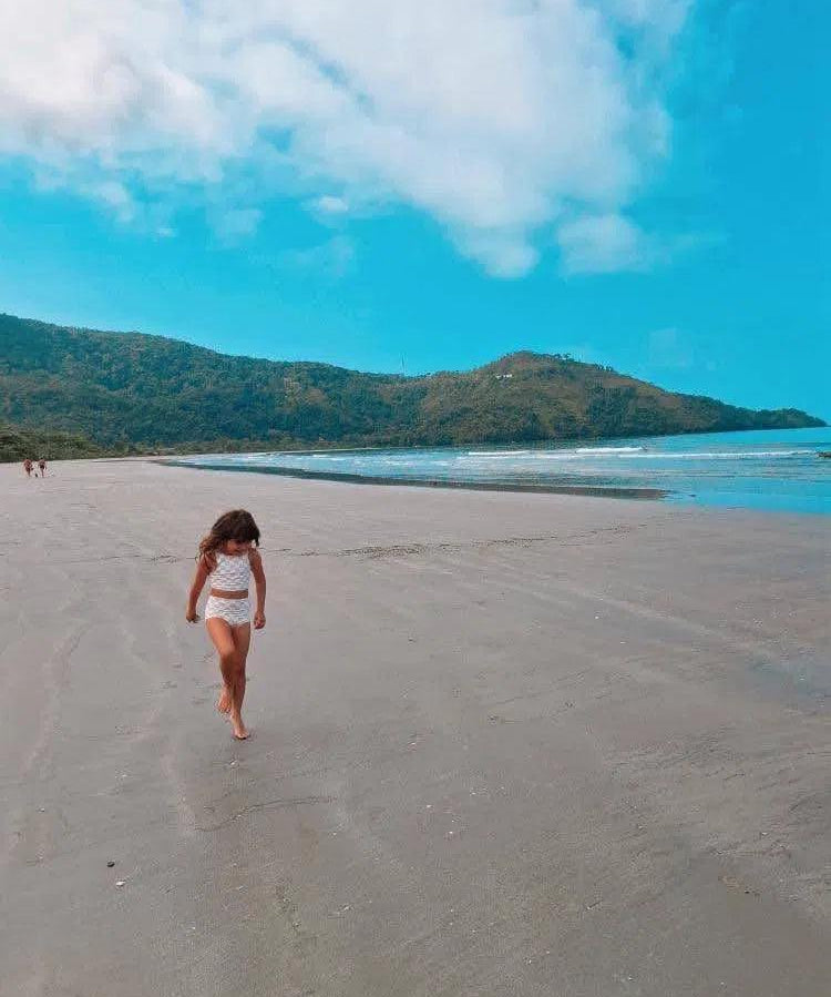 Biquini Dupla Face Infantil Estampado UV50+ | Racer Beige - MiniMalista Baby - 0, b2b, Calor, com-desconto-mm10, Menina, tab-tam-biquini, Verão -bebê-minimalista-estiloso