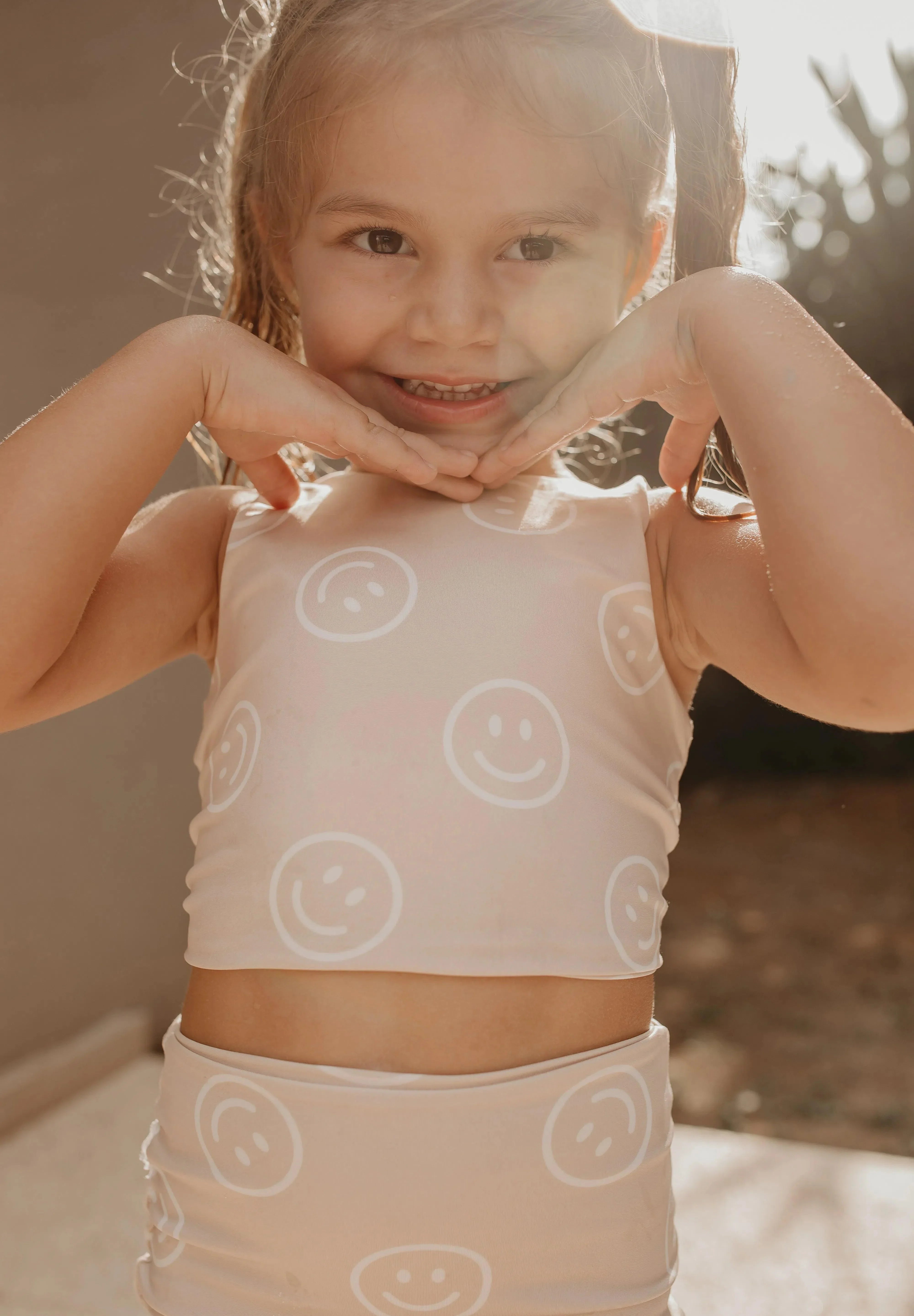 Biquini Dupla Face Infantil Estampado UV50+ | Smiley - MiniMalista Baby - 0, b2b, Calor, com-desconto-mm10, Menina, tab-tam-biquini, Verão -bebê-minimalista-estiloso