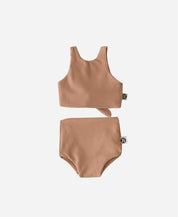 Biquini Dupla Face Infantil UV50+ MiniMalista | Liso Mocha - MiniMalista Baby - 0, b2b, Calor, com-desconto-mm10, Menina, SALE-FINAL, tab-tam-biquini, Verão -bebê-minimalista-estiloso