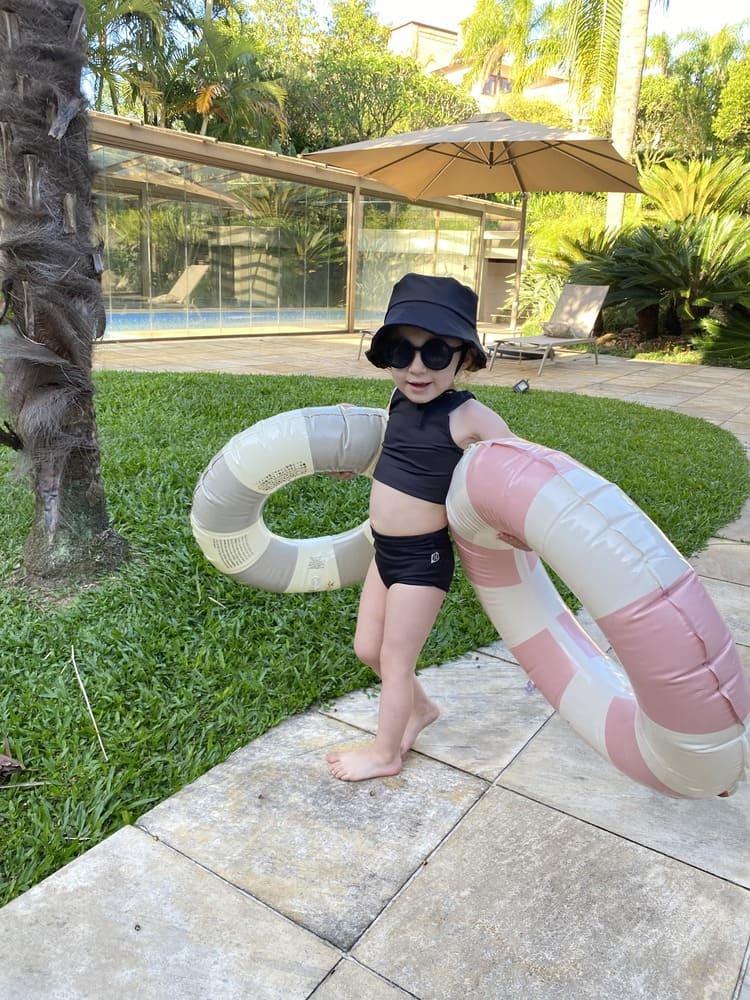 Biquini Dupla Face Infantil UV50+ MiniMalista | Liso Preto - MiniMalista Baby - 0, b2b, Calor, com-desconto-mm10, Menina, tab-tam-biquini, Verão -bebê-minimalista-estiloso