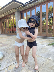 Biquini Dupla Face Infantil UV50+ MiniMalista | Liso Preto - MiniMalista Baby - 0, b2b, Calor, com-desconto-mm10, Menina, tab-tam-biquini, Verão -bebê-minimalista-estiloso