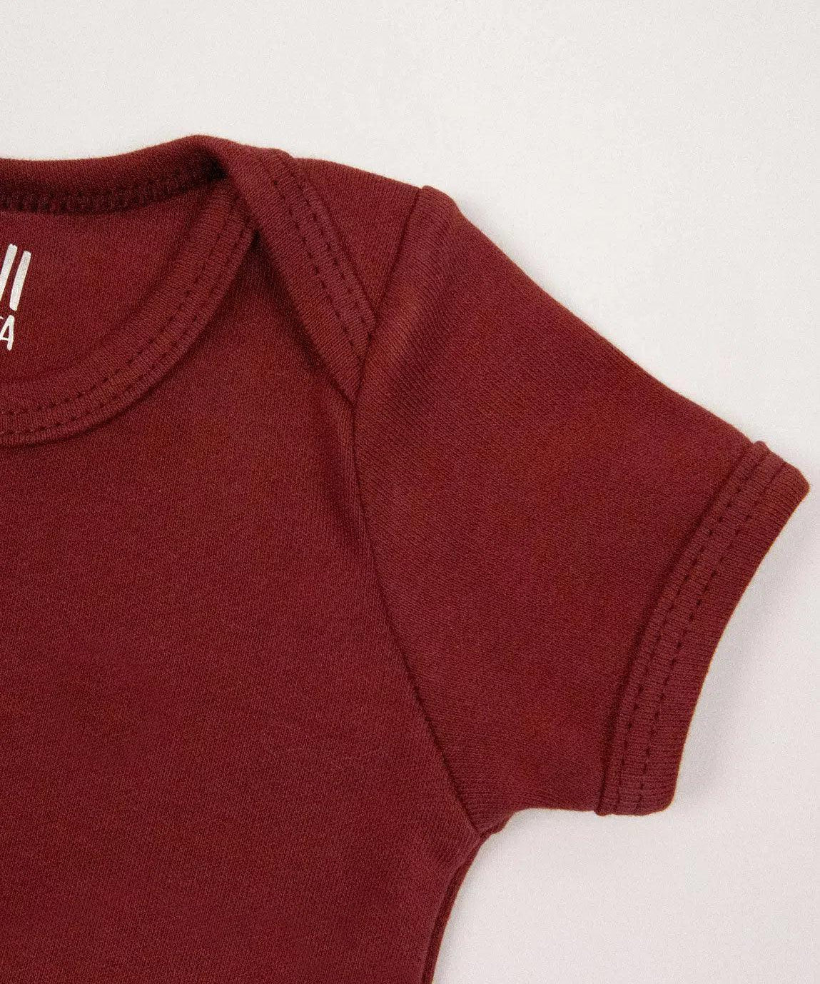 Body de Bebê Manga Curta Unissex MiniMalista Liso Merlot - MiniMalista Baby - 0, b2b, Baby, Christmas, com-desconto-mm10, Meia Estação, Menina, natal, tab-tam-body-curto, Xmas -bebê-minimalista-estiloso