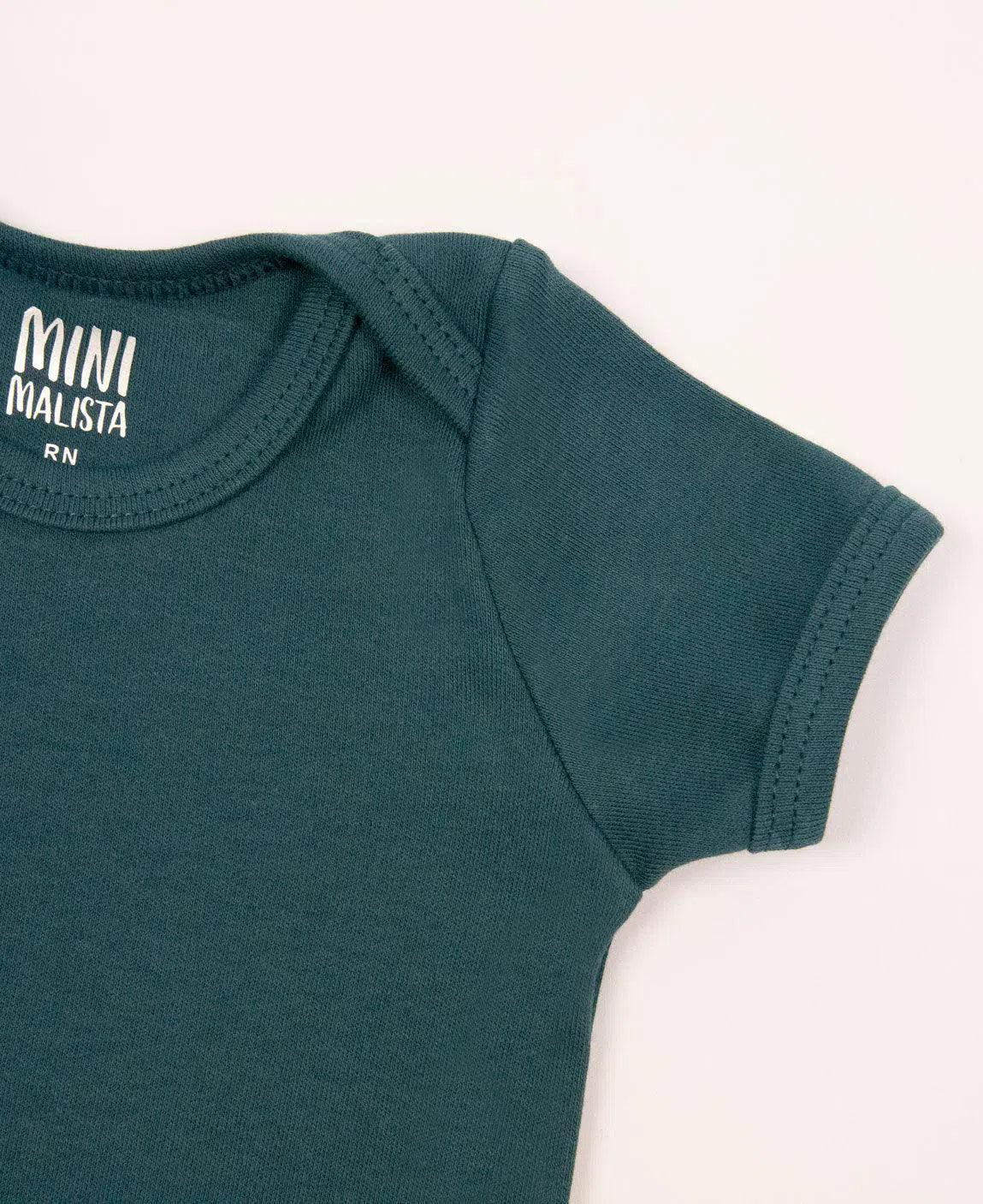 Body de Bebê Manga Curta Unissex MiniMalista | Liso Deep Green - MiniMalista Baby - 0.35, b2b, Baby, black-friday, Christmas, com-desconto-mm10, Meia Estação, Menino, natal, tab-tam-body-curto, Xmas -bebê-minimalista-estiloso