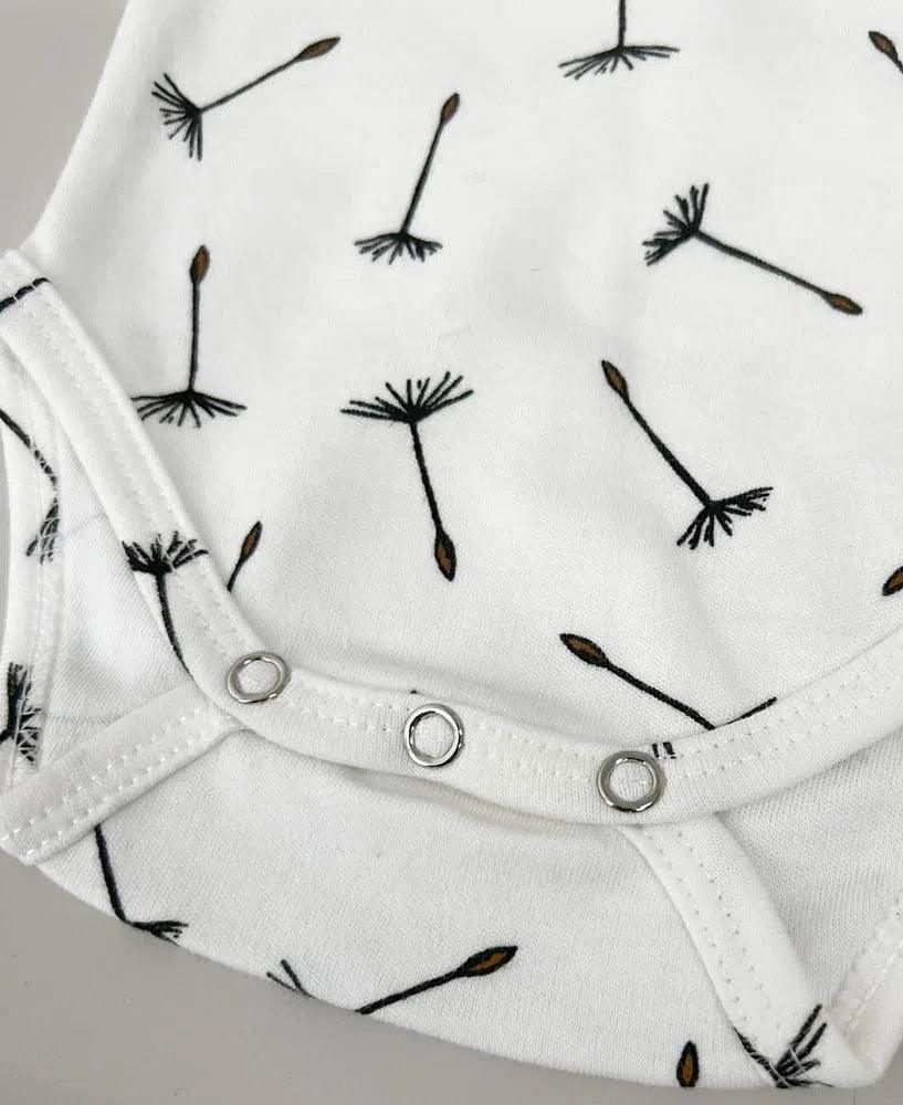 Body de Bebê Manga Curta Unissex | Dandelion - MiniMalista Baby - 0.2, 0.25, Ano Novo, b2b, Baby, black-friday, com-desconto-mm10, Meia Estação, Menina, Menino, Neutro, Reveillon, tab-tam-body-curto, Unissex -bebê-minimalista-estiloso