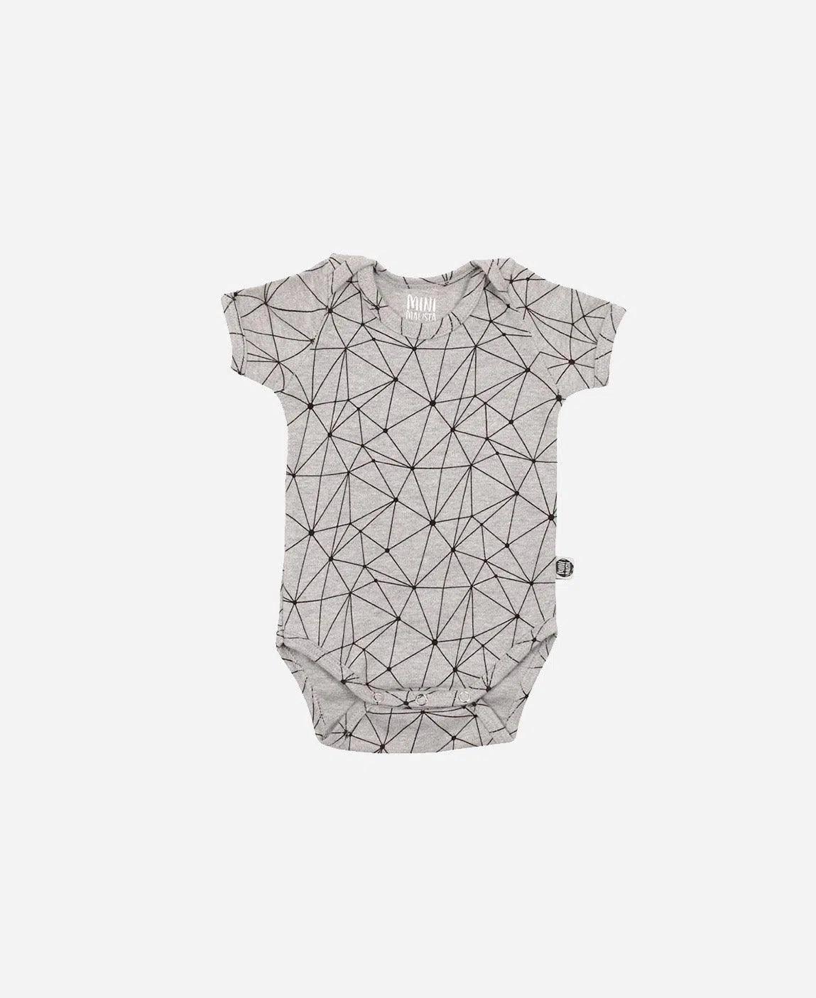 Body de Bebê Manga Curta Unissex | Satellite Mescla - MiniMalista Baby - 0.45, b2b, Baby, black-friday, com-desconto-mm10, Meia Estação, Menino, Neutro, SALE-FINAL, tab-tam-body-curto, Unissex -bebê-minimalista-estiloso