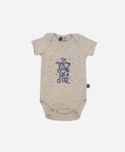 Kit 3 Bodies Manga Curta | Tons de Cinza