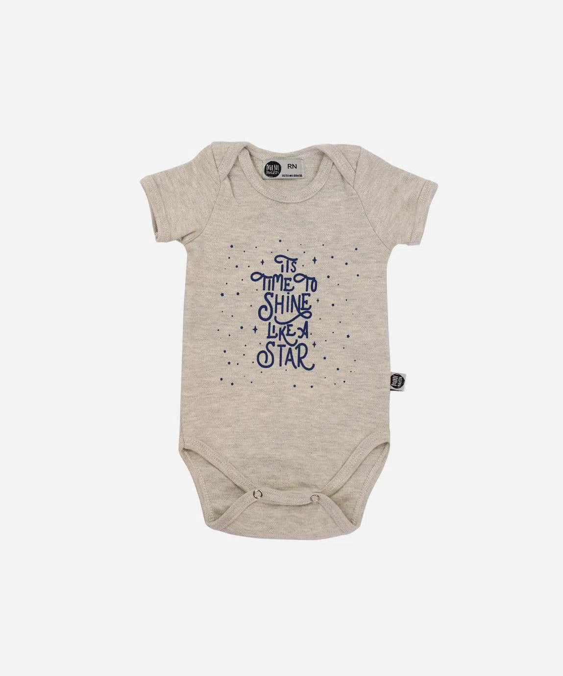 Body de Bebê Manga Curta Unissex Time to Shine - MiniMalista Baby - 0.2, b2b, Baby, black-friday, Meia Estação, Menina, Menino, Neutro, outlet, tab-tam-body-curto, Unissex -bebê-minimalista-estiloso