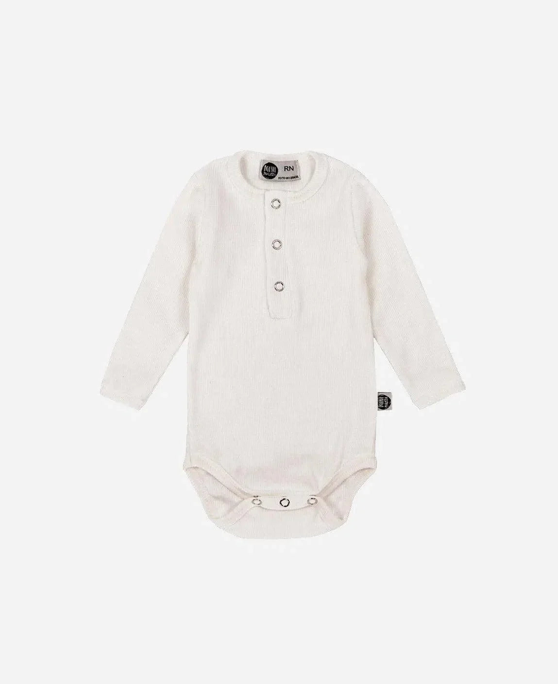 Body de Bebê Manga Longa Unissex Canelado Botões MiniMalista | Liso Branco Off - MiniMalista Baby - 0.25, 0.3, Ano Novo, anonovo, b2b, Baby, Best, black-friday, com-desconto-mm10, Frio, Menina, Neutro, new, Reveillon, tab-tam-body-botão-frontal, tab-tam-body-canelado, Unissex -bebê-minimalista-estiloso