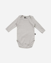 Body de Bebê Manga Longa Unissex MiniMalista | Liso Cinza Orvalho - MiniMalista Baby - 0.3, 0.5, b2b, Baby, black-friday, Frio, Menino, Neutro, outlet, tab-tam-body-manga-longa, Unissex -bebê-minimalista-estiloso