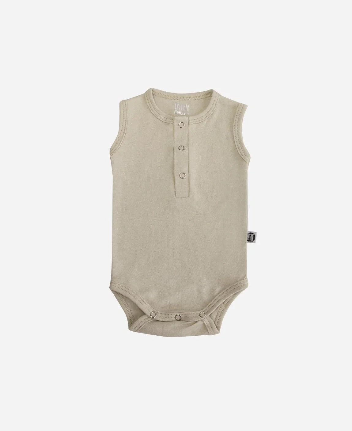 Body de Bebê Regata Unissex Botões | Liso Stone - MiniMalista Baby - 0.3, b2b, Baby, black-friday, Calor, Menino, Neutro, new, tab-tam-body-regata, Unissex, Verão -bebê-minimalista-estiloso