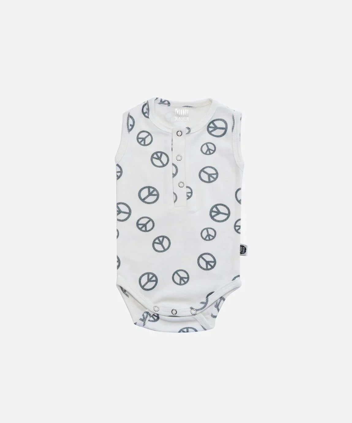 Body de Bebê Regata Unissex Botões | Peace and Love - MiniMalista Baby - 0.3, b2b, Baby, black-friday, Calor, com-desconto-mm10, Menino, tab-tam-body-regata, Verão -bebê-minimalista-estiloso
