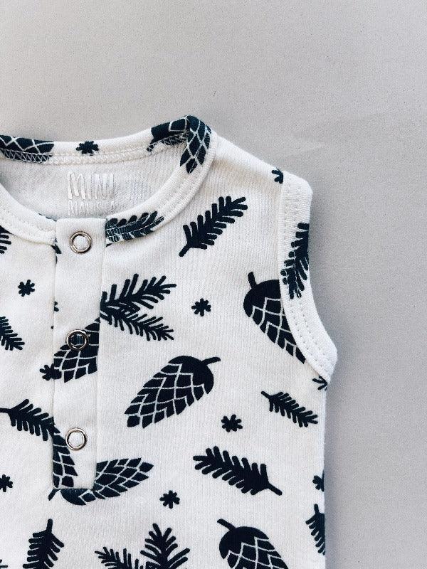 Body de Bebê Regata Unissex Botões | Pine Cones - MiniMalista Baby - 0, b2b, Baby, Calor, Christmas, com-desconto-mm10, Menino, natal, SALE-FINAL, tab-tam-body-regata, Verão, Xmas -bebê-minimalista-estiloso