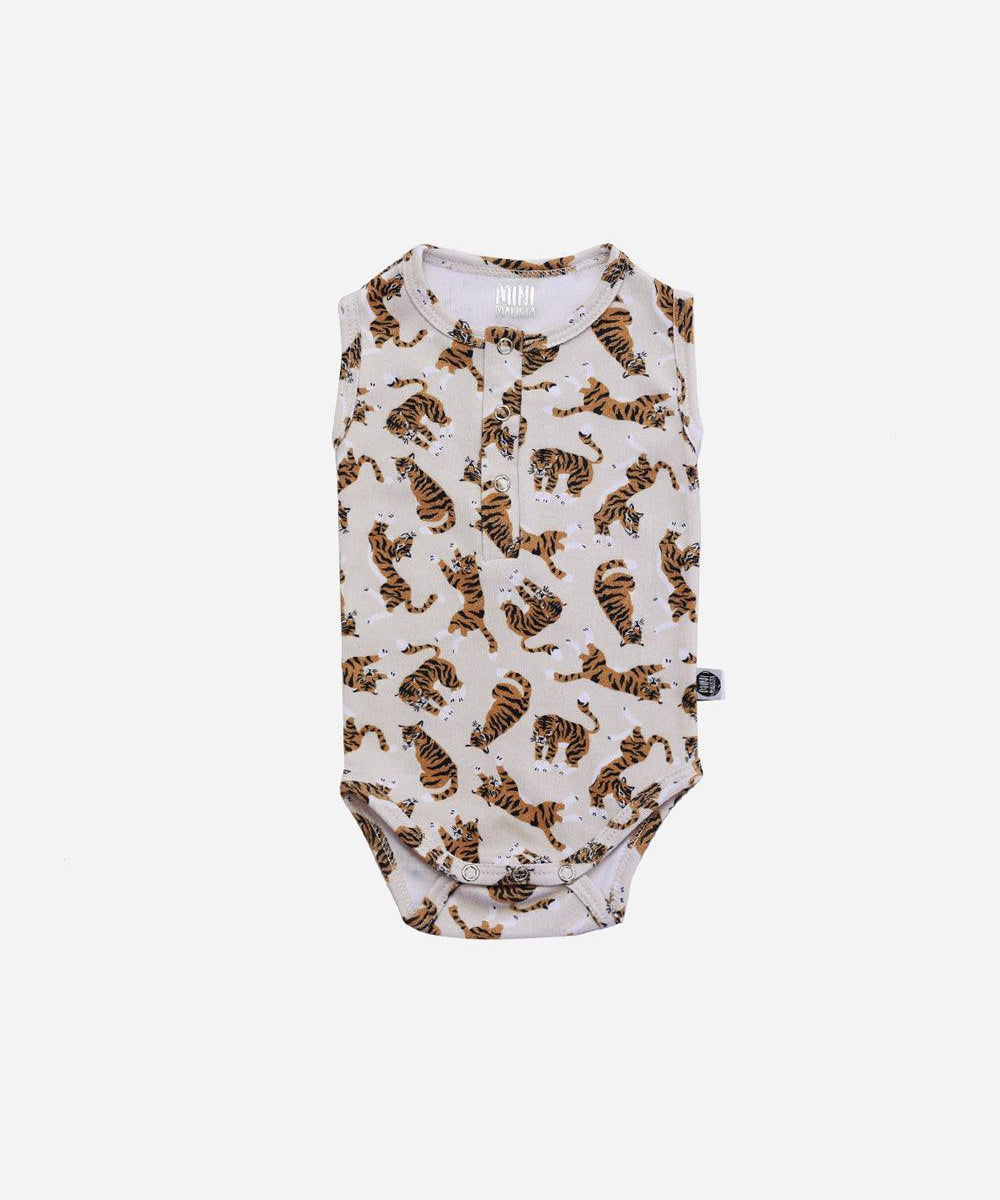 Body de Bebê Regata Unissex Botões | Tiger - MiniMalista Baby - 0.3, 0.35, b2b, Baby, black-friday, Calor, com-desconto-mm10, Menino, Neutro, tab-tam-body-regata, Unissex, Verão -bebê-minimalista-estiloso