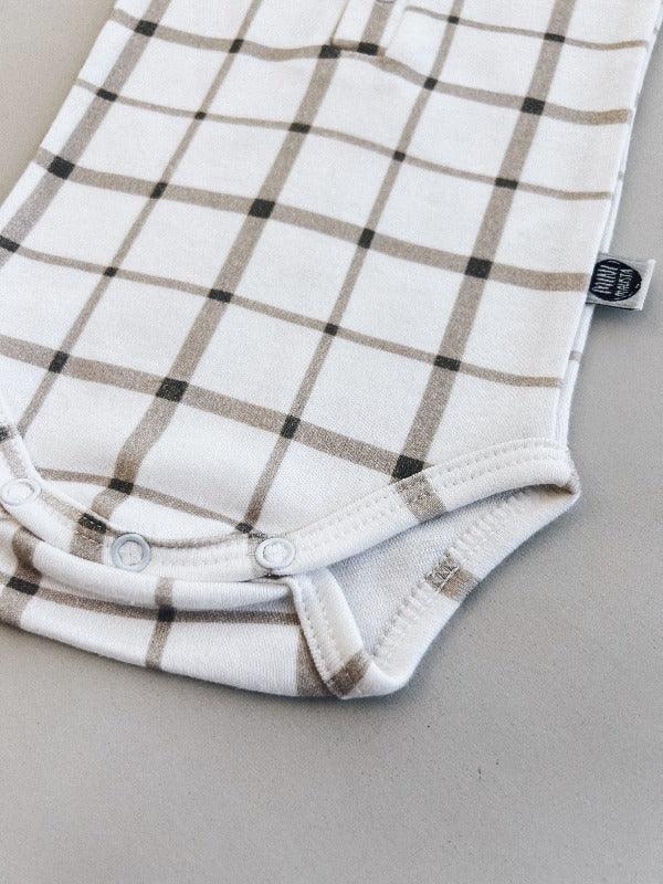 Body de Bebê Regata Unissex Botões | Xadrez Verão - MiniMalista Baby - 0.2, b2b, Baby, black-friday, Calor, com-desconto-mm10, Menino, Neutro, tab-tam-body-regata, Unissex, Verão -bebê-minimalista-estiloso