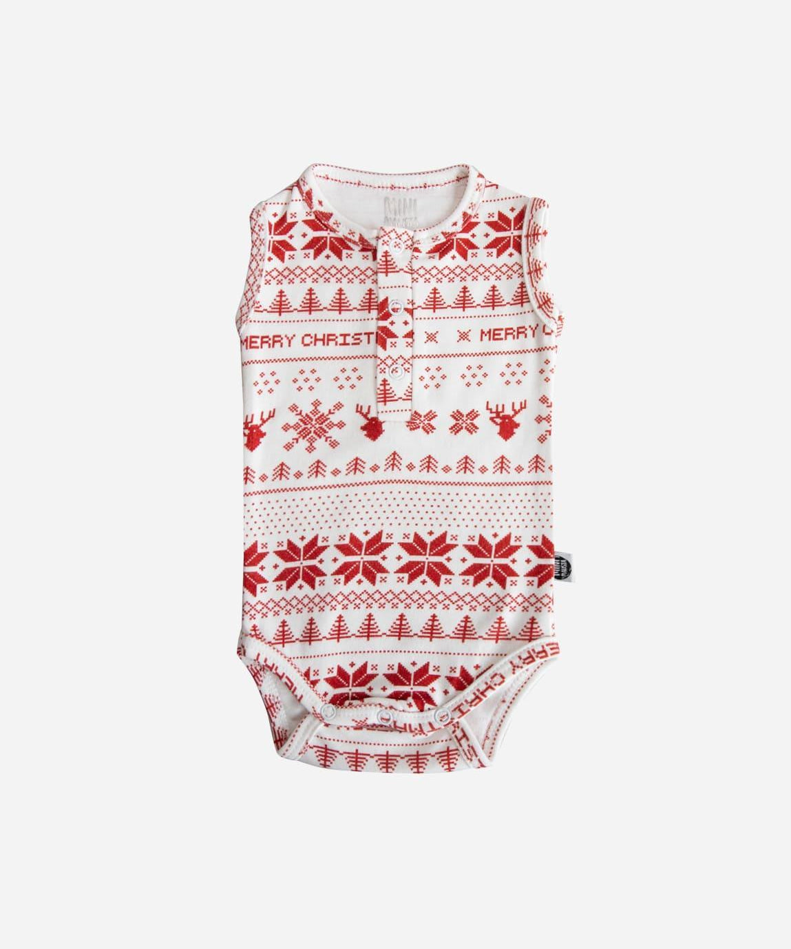 Body de Bebê Regata Unissex Botões | Xmas Tricot - MiniMalista Baby - 0, b2b, Baby, Calor, Christmas, com-desconto-mm10, Menina, natal, Neutro, tab-tam-body-regata, Unissex, Verão, Xmas -bebê-minimalista-estiloso