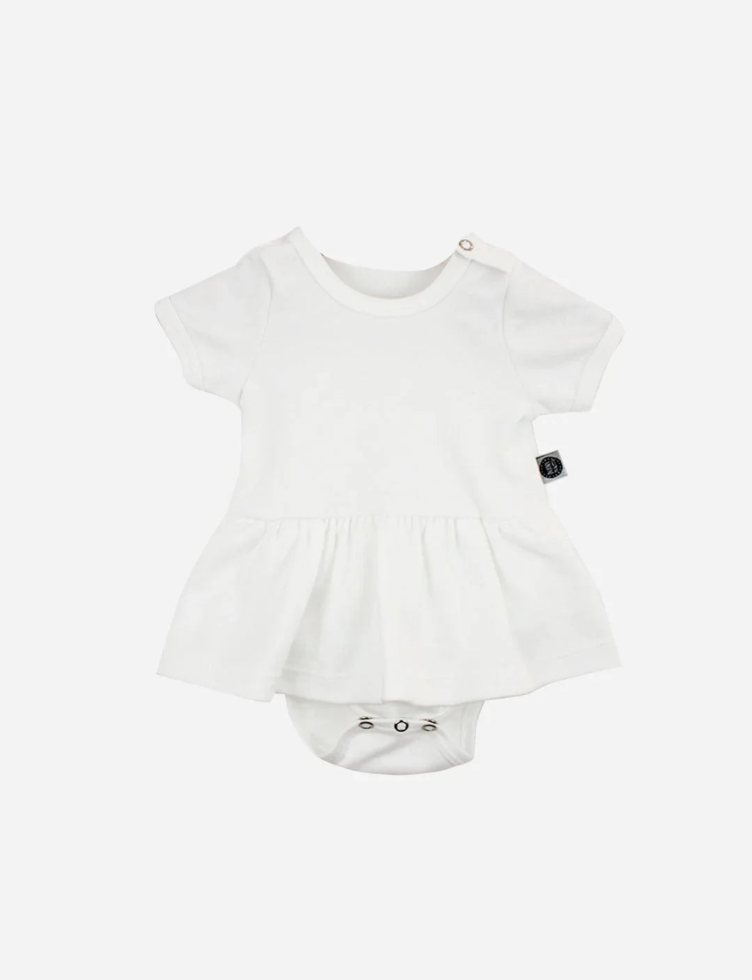Body-Vestido de Bebê Manga Curta MiniMalista | Liso Branco Off - MiniMalista Baby - 0.25, 0.3, Ano Novo, anonovo, b2b, Baby, black-friday, com-desconto-mm10, Meia Estação, Menina, new, Reveillon, tab-tam-body-vestido -bebê-minimalista-estiloso