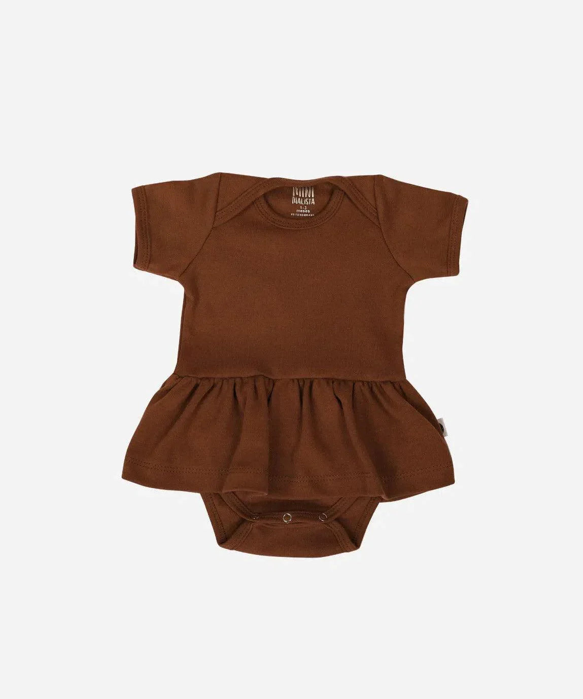 Body-Vestido de Bebê Manga Curta MiniMalista | Liso Oak - MiniMalista Baby - 0.3, b2b, Baby, black-friday, com-desconto-mm10, Meia Estação, Menina, tab-tam-body-vestido -bebê-minimalista-estiloso