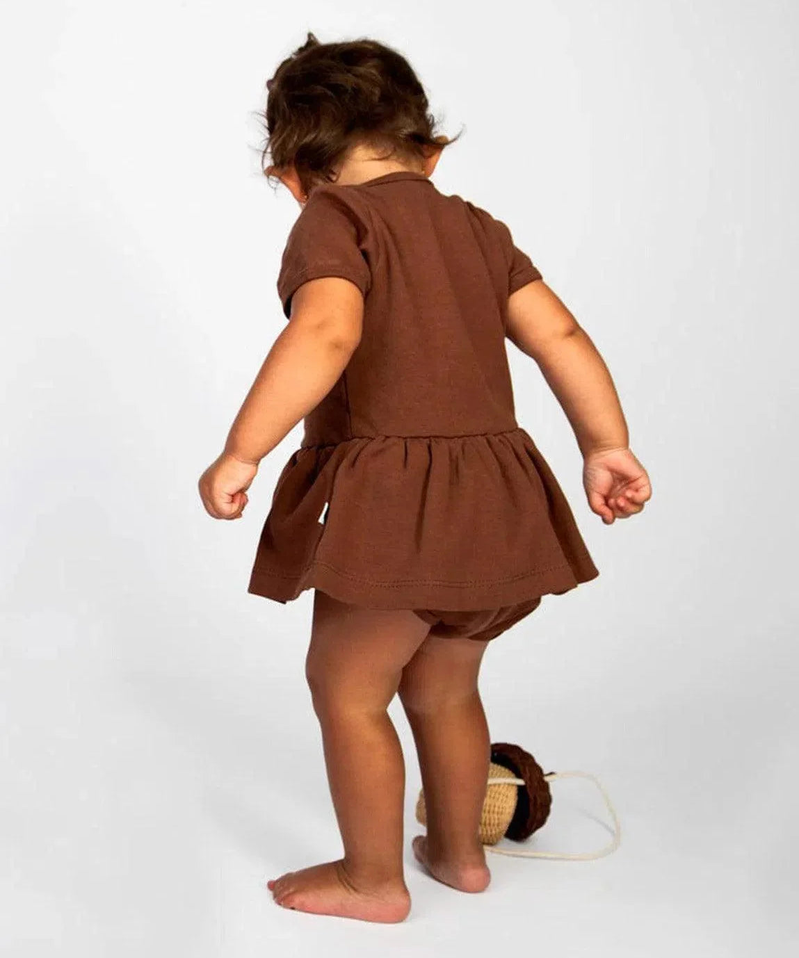 Body-Vestido de Bebê Manga Curta MiniMalista | Liso Oak - MiniMalista Baby - 0.3, b2b, Baby, black-friday, com-desconto-mm10, Meia Estação, Menina, tab-tam-body-vestido -bebê-minimalista-estiloso