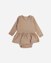 Body-Vestido de Bebê Manga Longa MiniMalista | Liso Cinnamon - MiniMalista Baby - 0.3, b2b, Baby, black-friday, com-desconto-mm10, Frio, Menina, tab-tam-body-vestido -bebê-minimalista-estiloso