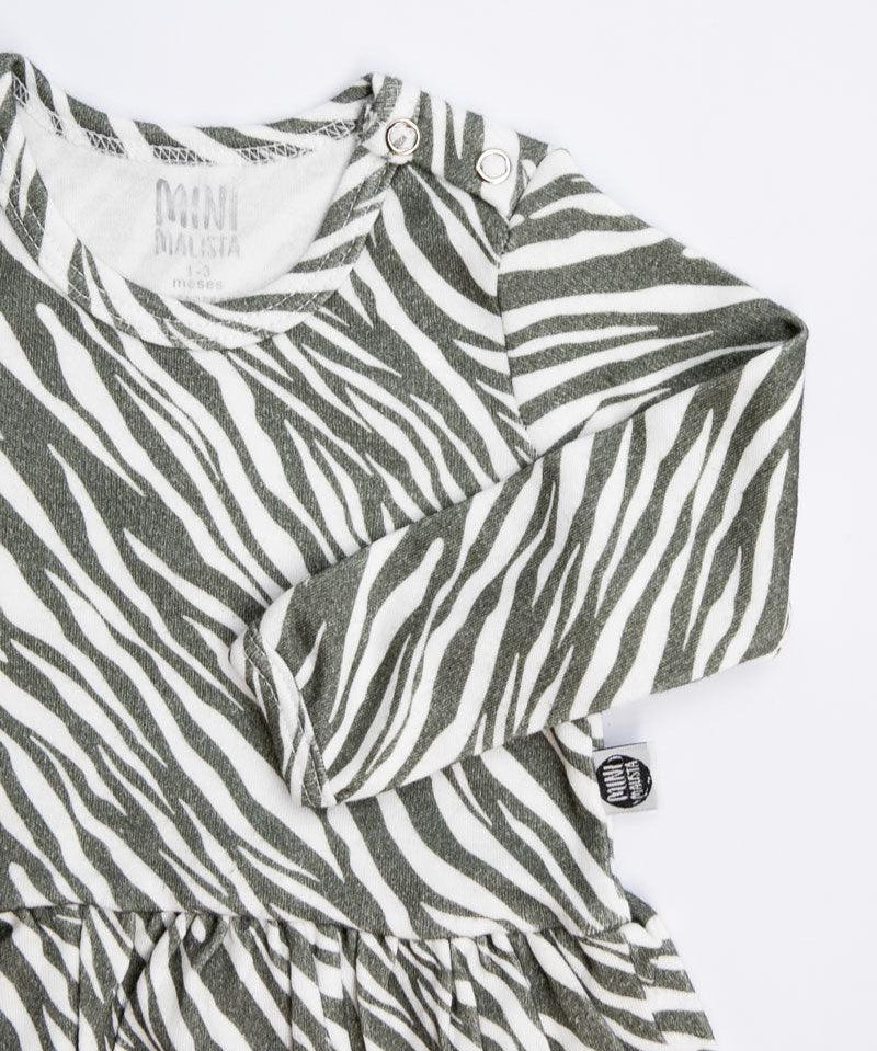 Body-Vestido de Bebê Manga Longa | Zebra - MiniMalista Baby - 0.3, 0.45, b2b, Baby, black-friday, com-desconto-mm10, Frio, Menina, tab-tam-body-vestido -bebê-minimalista-estiloso