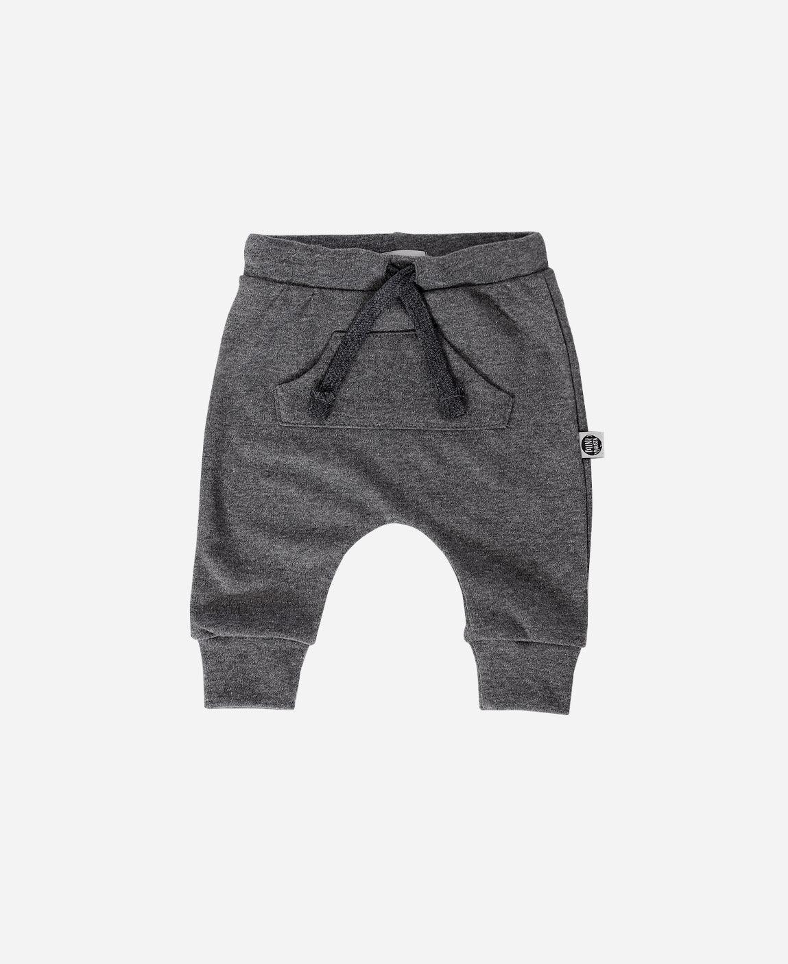 Calça Bolsão Unissex MiniMalista Liso | Mescla Escuro - MiniMalista Baby - 0.3, b2b, Baby, black-friday, com-desconto-mm10, Kids, Meia Estação, Menino, tab-tam-calça-bolsão-kids -bebê-minimalista-estiloso
