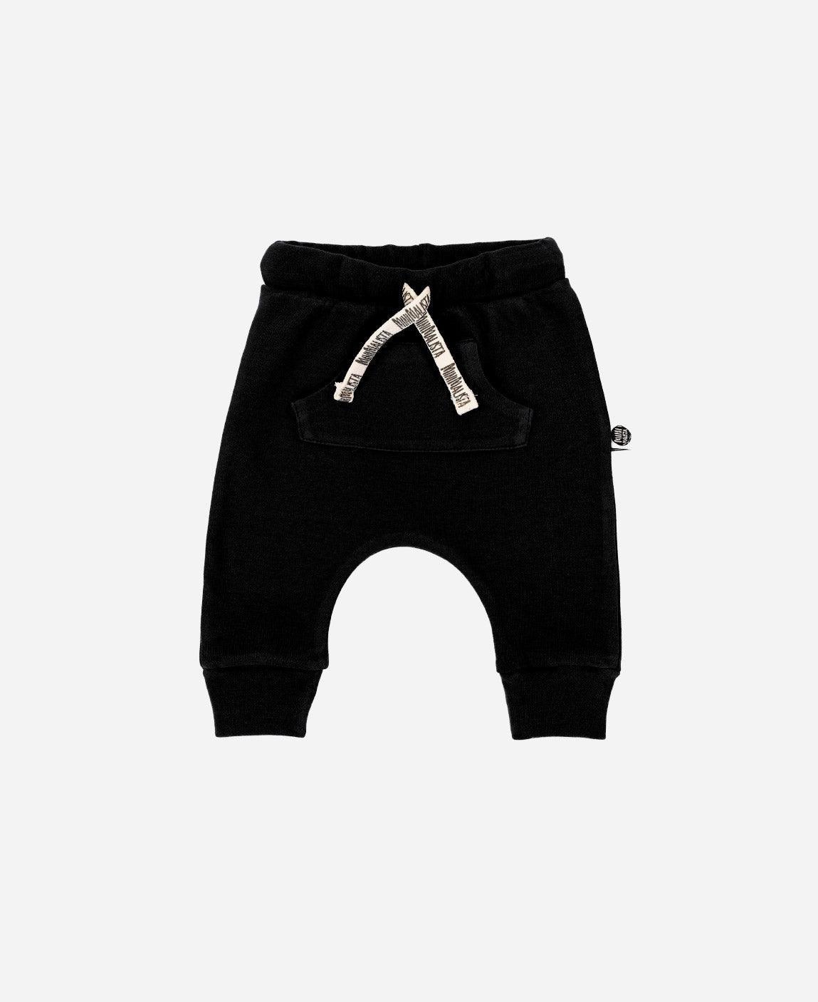 Calça Bolsão Unissex MiniMalista | Liso Preto - MiniMalista Baby - 0.2, b2b, Baby, black-friday, com-desconto-mm10, Kids, Meia Estação, Menino, Neutro, tab-tam-calça-bolsão-kids, Unissex -bebê-minimalista-estiloso