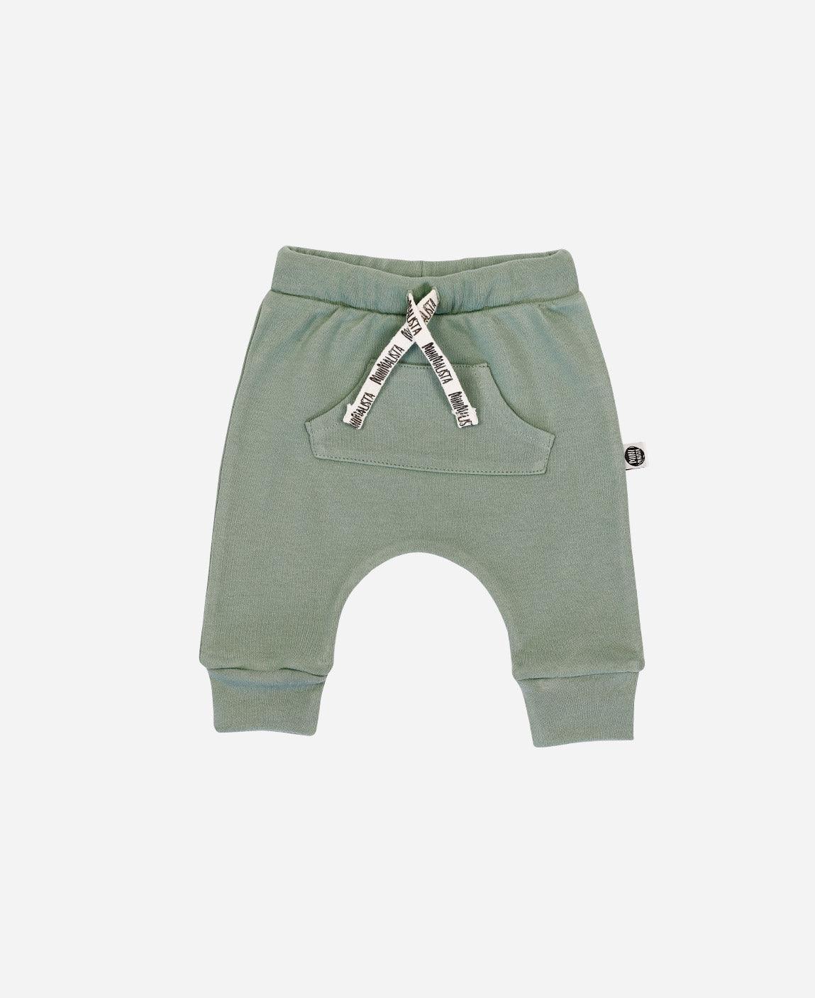 Calça Bolsão Unissex MiniMalista | Liso Sage - MiniMalista Baby - 0.3, b2b, Baby, black-friday, com-desconto-mm10, Kids, Meia Estação, Menino, tab-tam-calça-bolsão-kids -bebê-minimalista-estiloso