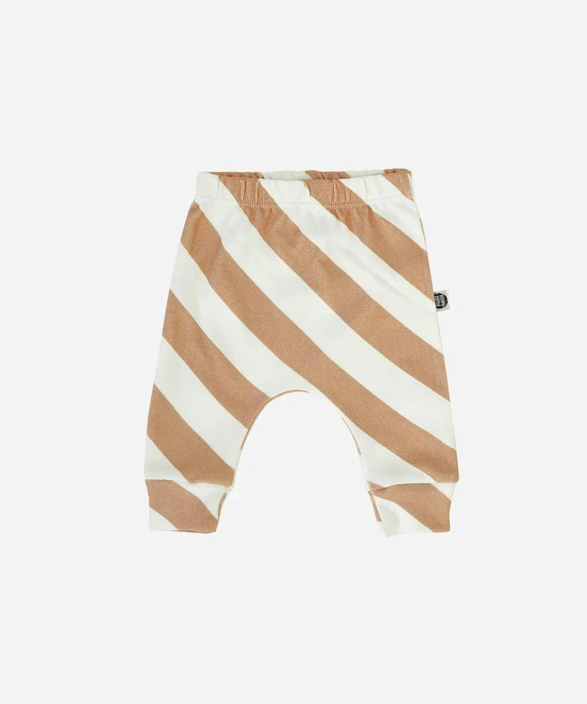 Calça de Bebê Harém Unissex | Listras Diagonais Bege - MiniMalista Baby - 0.2, b2b, Baby, black-friday, com-desconto-mm10, Meia Estação, Menino, Neutro, new, tab-tam-calça-harem-bebe, Unissex -bebê-minimalista-estiloso
