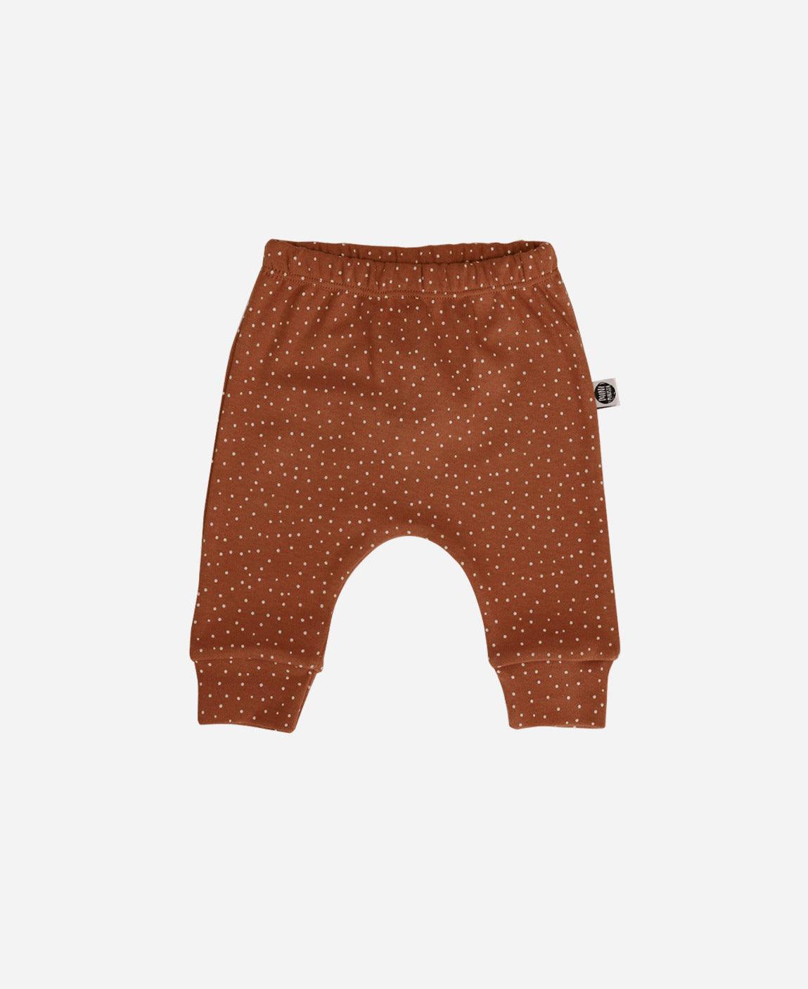 Calça Harém Unissex | Bolinhas Outono - MiniMalista Baby - 0.3, b2b, Baby, Best, black-friday, com-desconto-mm10, Kids, Meia Estação, Menina, tab-tam-calça-harem-bebe, Winter Sale 30% -bebê-minimalista-estiloso