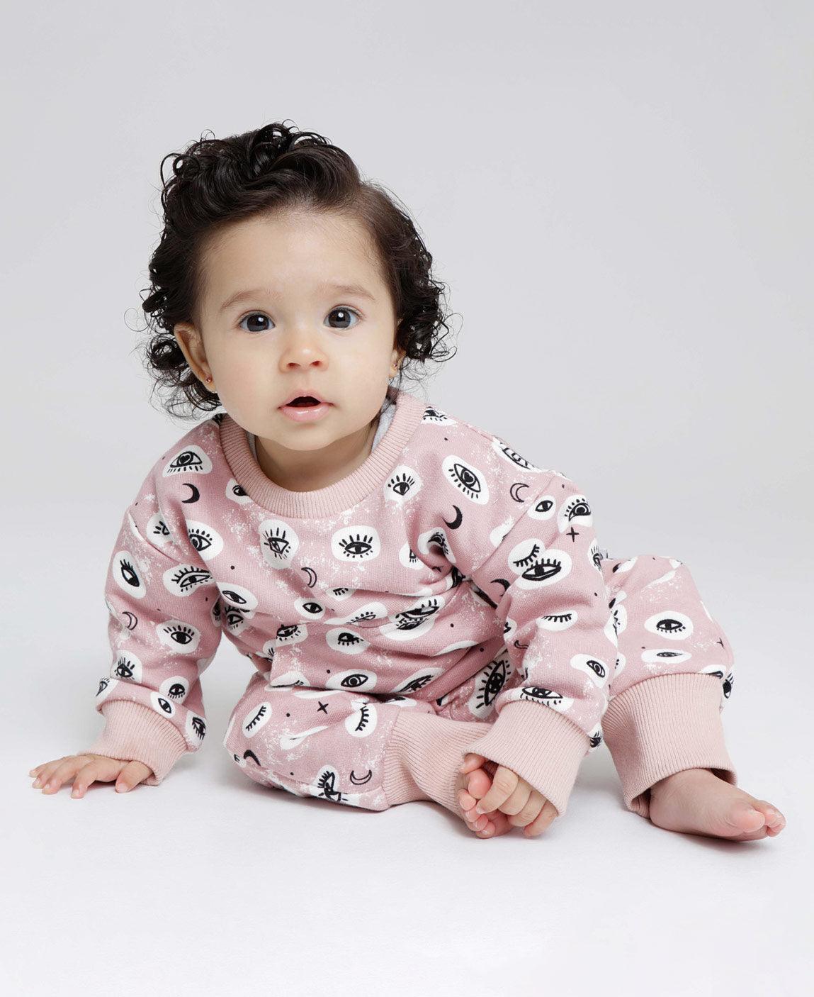 Calça Moletinho Unissex | Mystic Eyes - MiniMalista Baby - 0.45, b2b, Baby, black-friday, Frio, Kids, Menina, outlet, SALE-FINAL, tab-tam-calca-moletom, tab-tam-calça-molet-bebe -bebê-minimalista-estiloso