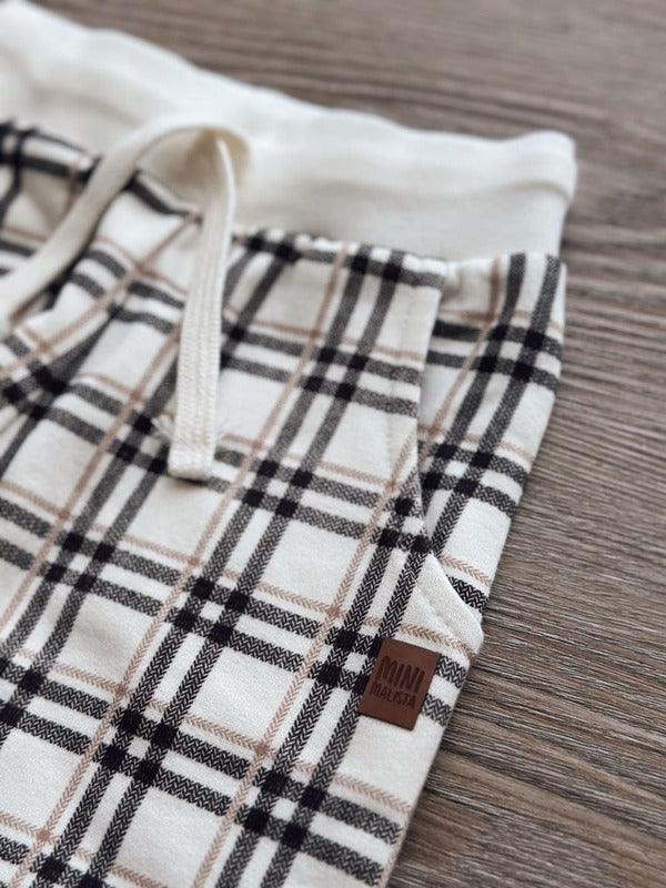 Calça Moletinho Unissex | Xadrez Plaid - MiniMalista Baby - 0.3, b2b, Baby, black-friday, com-desconto-mm10, Frio, Kids, Menino, Neutro, tab-tam-calca-moletom, tab-tam-calça-molet-bebe, Unissex -bebê-minimalista-estiloso