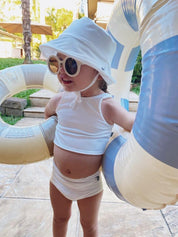 Calcinha de Praia UV50+ MiniMalista | Liso Branco Off - MiniMalista Baby - 0, b2b, Calor, com-desconto-mm10, Menina, tab-tam-calcinha-praia, Verão -bebê-minimalista-estiloso