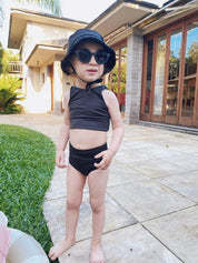 Calcinha de Praia UV50+ MiniMalista | Liso Preto - MiniMalista Baby - 0, b2b, Calor, com-desconto-mm10, Menina, tab-tam-calcinha-praia, Verão -bebê-minimalista-estiloso