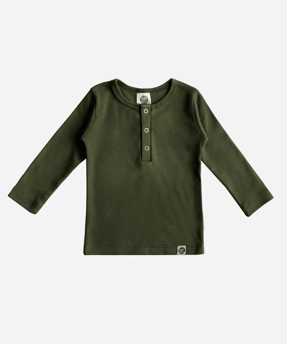 Camiseta Infantil de Inverno Manga Longa Unissex Botões MiniMalista | Liso Jungle Green - MiniMalista Baby - 0.2, b2b, black-friday, Christmas, com-desconto-mm10, Frio, Kids, Menino, Natal, tab-tam-camiseta-botao-frontal, Xmas -bebê-minimalista-estiloso