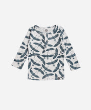 Camiseta Infantil de Inverno Manga Longa Unissex Botões | Blue Flock - MiniMalista Baby - 0.3, b2b, black-friday, com-desconto-mm10, Frio, Kids, Menino, Neutro, tab-tam-camiseta-botao-frontal, Unissex -bebê-minimalista-estiloso