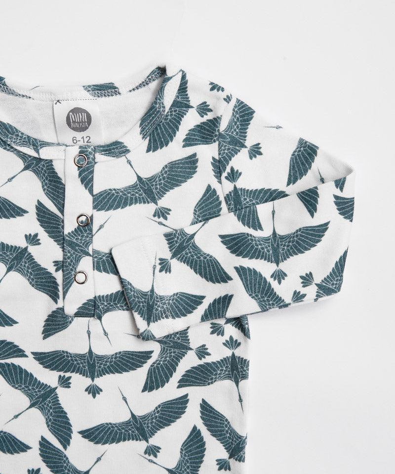 Camiseta Infantil de Inverno Manga Longa Unissex Botões | Blue Flock - MiniMalista Baby - 0.3, b2b, black-friday, com-desconto-mm10, Frio, Kids, Menino, Neutro, tab-tam-camiseta-botao-frontal, Unissex -bebê-minimalista-estiloso