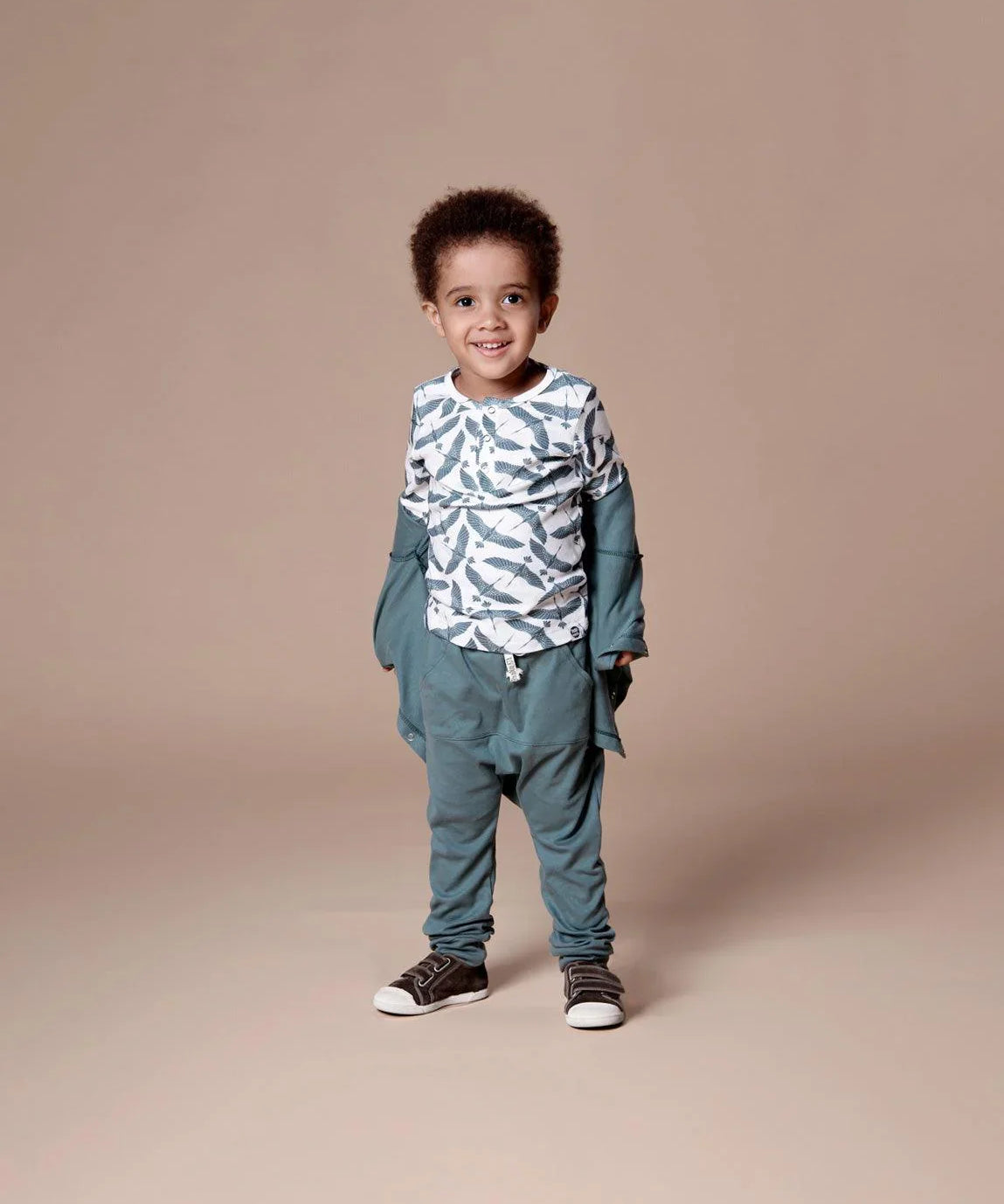 Camiseta Infantil de Inverno Manga Longa Unissex Botões | Blue Flock - MiniMalista Baby - 0.3, b2b, black-friday, com-desconto-mm10, Frio, Kids, Menino, Neutro, tab-tam-camiseta-botao-frontal, Unissex -bebê-minimalista-estiloso