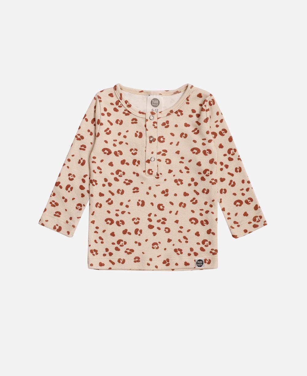 Camiseta Infantil de Inverno Manga Longa Unissex Botões | Jaguar - MiniMalista Baby - 0.3, 0.45, b2b, black-friday, com-desconto-mm10, Frio, Kids, Menina, tab-tam-camiseta-botao-frontal -bebê-minimalista-estiloso