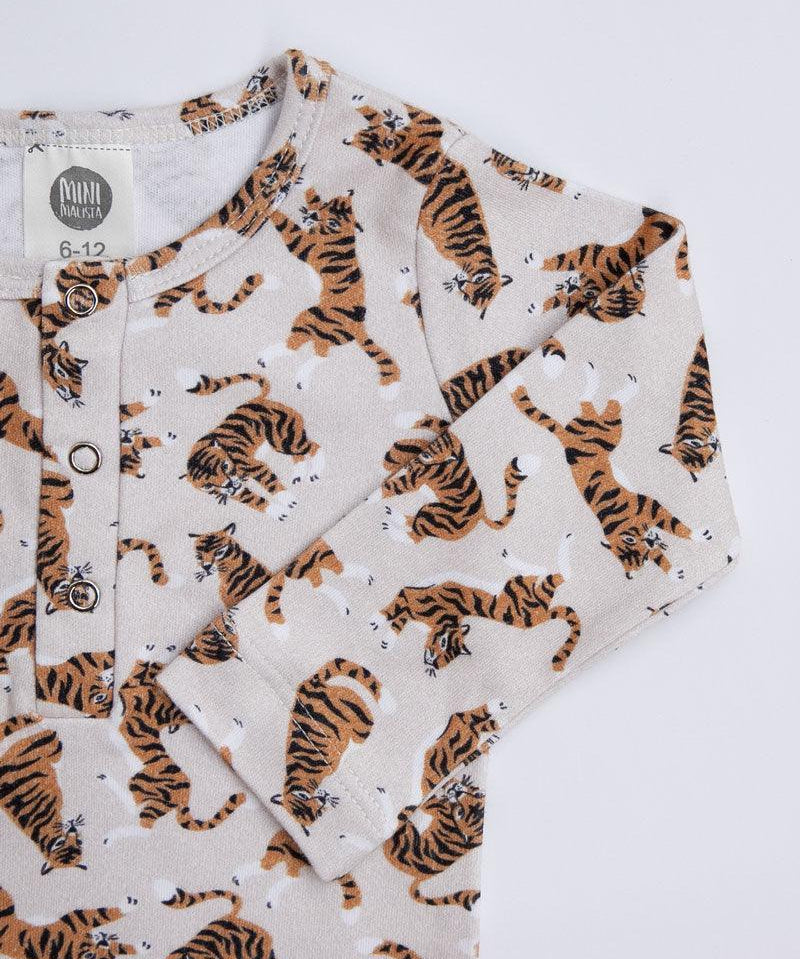 Camiseta Infantil de Inverno Manga Longa Unissex Botões | Tiger - MiniMalista Baby - 0.3, 0.35, b2b, black-friday, com-desconto-mm10, Frio, Kids, Menino, Neutro, tab-tam-camiseta-botao-frontal, Unissex -bebê-minimalista-estiloso