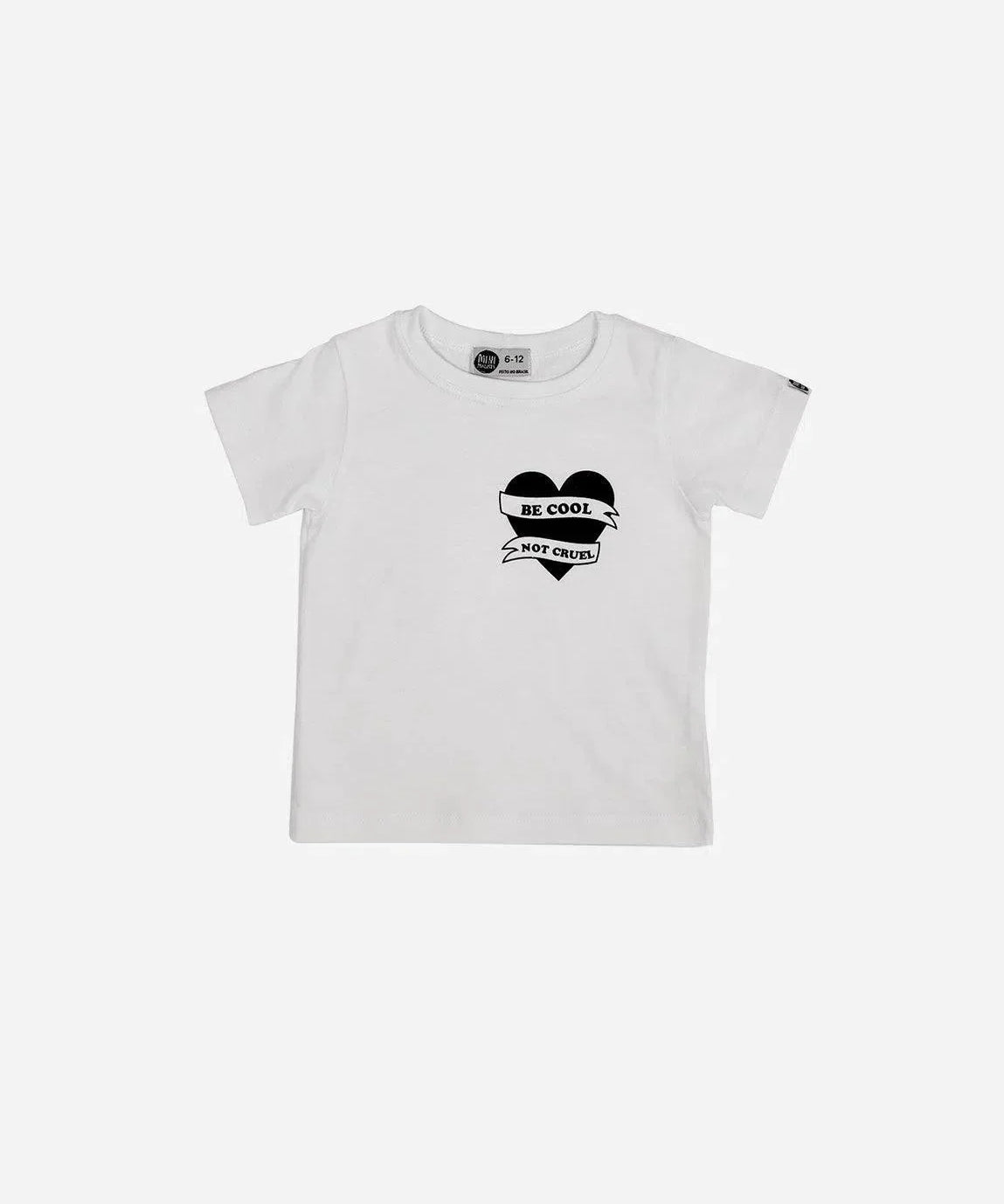 Camiseta Infantil Manga Curta Unissex Be Cool Not Cruel - MiniMalista Baby - b2b, com-desconto-mm10, Kids, Meia Estação, Menino, minime, Neutro, Unissex -bebê-minimalista-estiloso