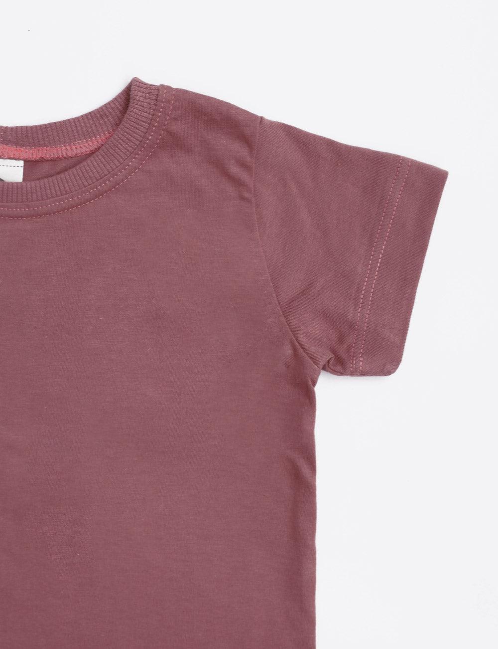 Camiseta Infantil Manga Curta Unissex MiniMalista | Liso Dark Rose - MiniMalista Baby - 0.2, 0.3, b2b, black-friday, com-desconto-mm10, Kids, Meia Estação, Menina, tab-tam-camiseta-manga-curta -bebê-minimalista-estiloso