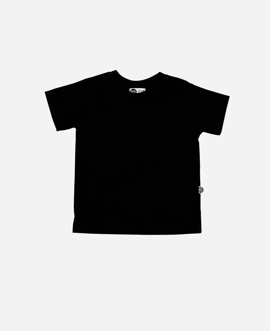 Camiseta Infantil Manga Curta Unissex MiniMalista | Liso Preto - MiniMalista Baby - 0.2, 0.3, b2b, black-friday, com-desconto-mm10, Kids, Meia Estação, Menino, Neutro, tab-tam-camiseta-manga-curta, Unissex -bebê-minimalista-estiloso