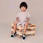 Camiseta Infantil Manga Curta Unissex | Listras Retrô Avelã - MiniMalista Baby - 0.3, 0.45, b2b, black-friday, Kids, Meia Estação, Menino, minime, Neutro, outlet, SALE-FINAL, tab-tam-camiseta-manga-curta, Unissex -bebê-minimalista-estiloso