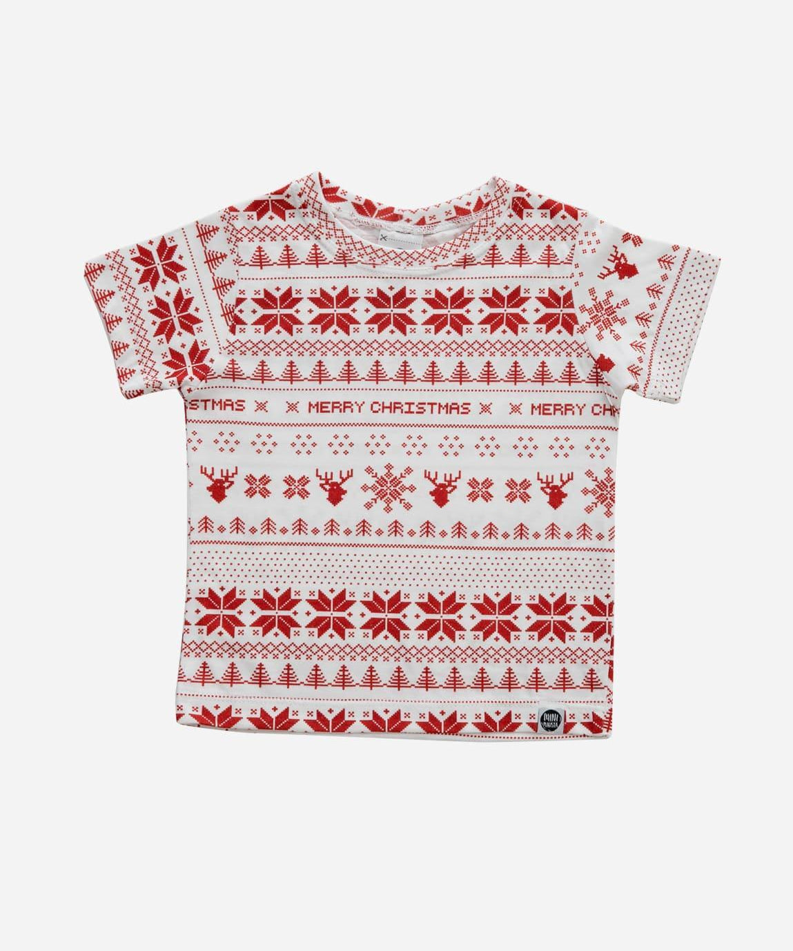 Camiseta Infantil Manga Curta Unissex | Xmas Tricot - MiniMalista Baby - 0, b2b, Christmas, com-desconto-mm10, Kids, Meia Estação, Menina, minime, natal, Neutro, tab-tam-camiseta-manga-curta, Unissex, Xmas -bebê-minimalista-estiloso