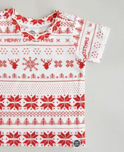 Camiseta Infantil Manga Curta Unissex | Xmas Tricot - MiniMalista Baby - 0, b2b, Christmas, com-desconto-mm10, Kids, Meia Estação, Menina, minime, natal, Neutro, tab-tam-camiseta-manga-curta, Unissex, Xmas -bebê-minimalista-estiloso