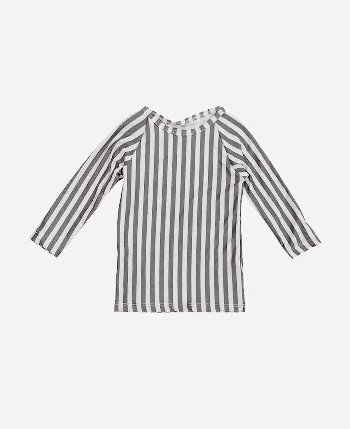 Camiseta Infantil Proteção Solar Unissex UV50+ | Listras Retrô Cinza - MiniMalista Baby - 0, 0.3, 0.4, b2b, black-friday, Calor, Menino, minime, Neutro, outlet, SALE-FINAL, tab-tam-camiseta-praia, tab-tam-camiseta-solar-praia, tab-tamanho-camiseta-raglan, Unissex, Verão -bebê-minimalista-estiloso