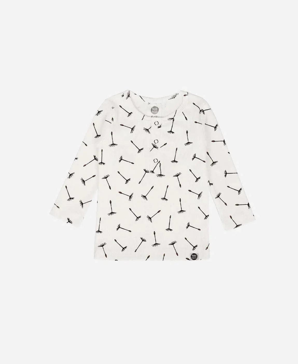 Camiseta Infantil Unissex Manga Longa Canelado Botões | Dandelion - MiniMalista Baby - 0.2, 0.3, Ano Novo, b2b, black-friday, com-desconto-mm10, Frio, Kids, Menina, Menino, Neutro, Reveillon, tab-tam-camiseta-botao-frontal, tab-tam-camiseta-botão-frontal-manga-longa, Unissex, Winter Sale 30% -bebê-minimalista-estiloso