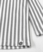 Camiseta Infantil de Inverno Manga Longa Unissex Raglan | Listras Retrô Cinza